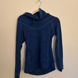 Blue Hooded Pullover Sweater